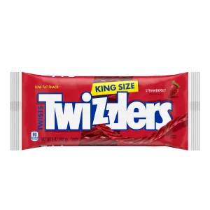 Twizzlers Twists Strawberry Flavored King Size Licorice Style Candy, Bag 5 oz