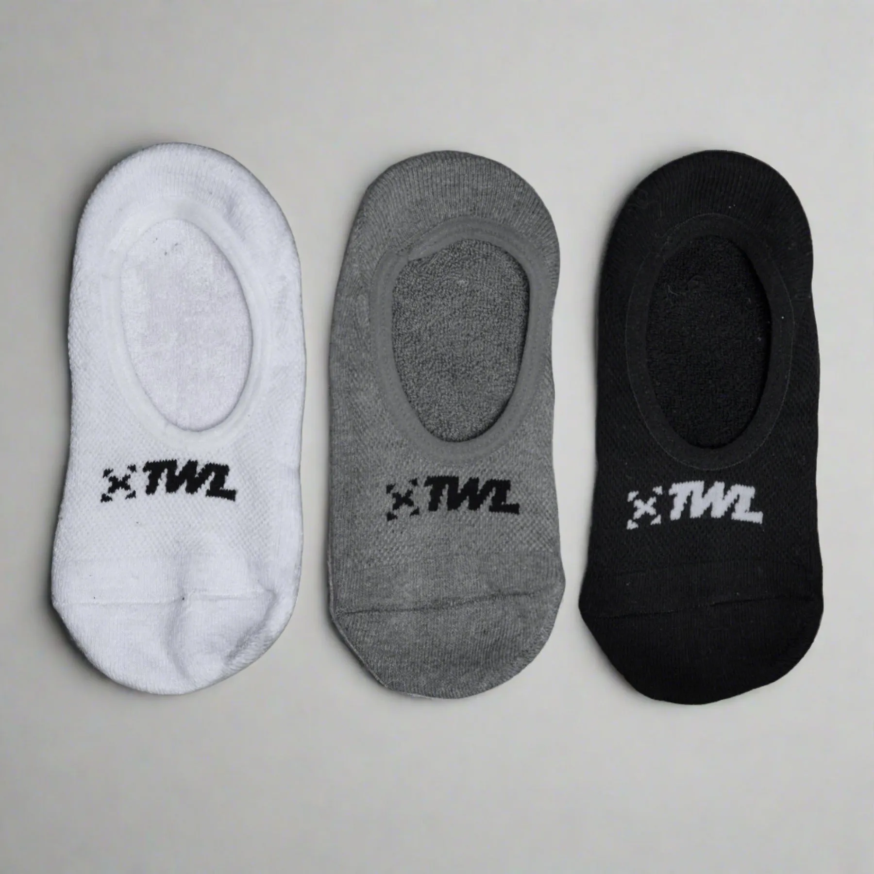 TWL - 3PK EVERYDAY INVISIBLE TRAINER LINER SOCKS - BLACK/WHITE/CHARCOAL MARL