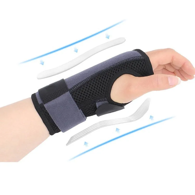 Two-Way Compression Stabilized Support Plate Wrist Brace Fracture Sprain Rehabilitation Wrist Brace, Specification: Left Hand S (Black)