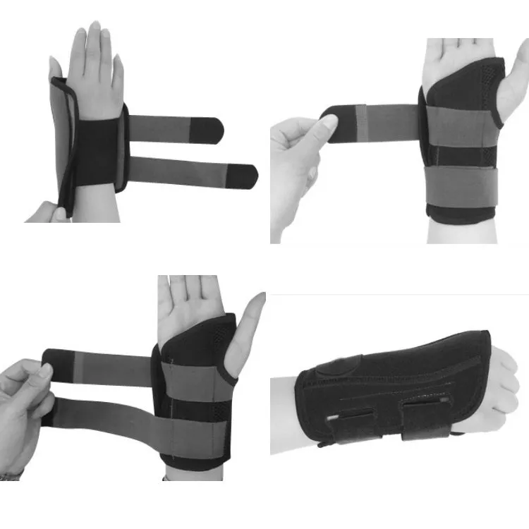 Two-Way Compression Stabilized Support Plate Wrist Brace Fracture Sprain Rehabilitation Wrist Brace, Specification: Left Hand S (Black)