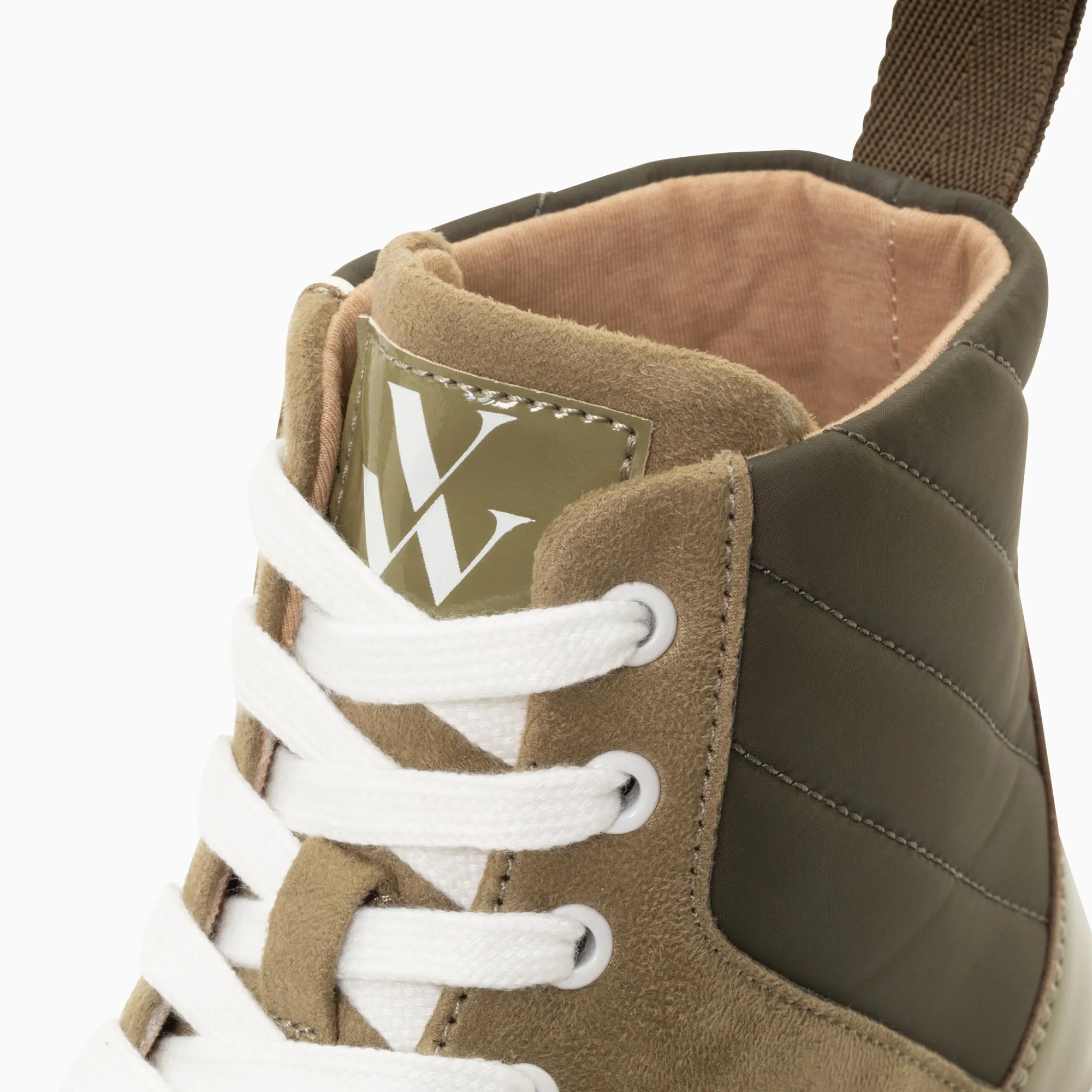 'Vanessa Wu' Khaki Green Madeline Platform High Top Trainer