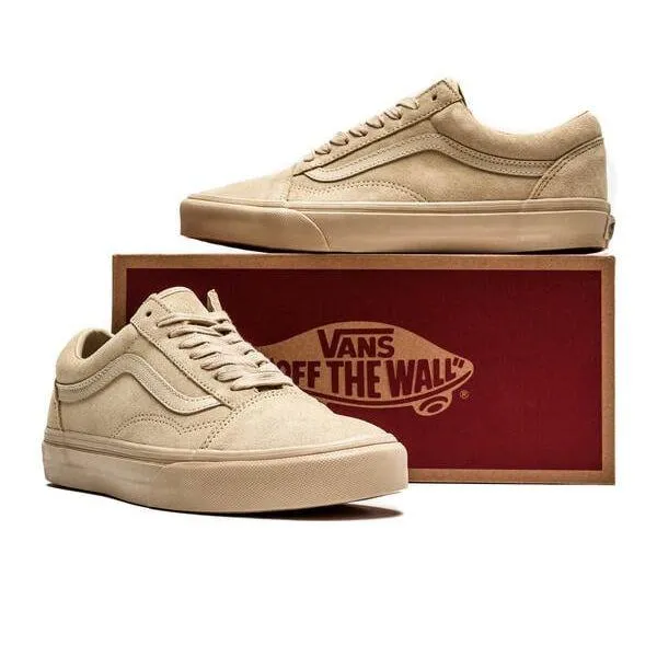 Vans Men's Old Skool Mono Suede Shoes - Tan Beige