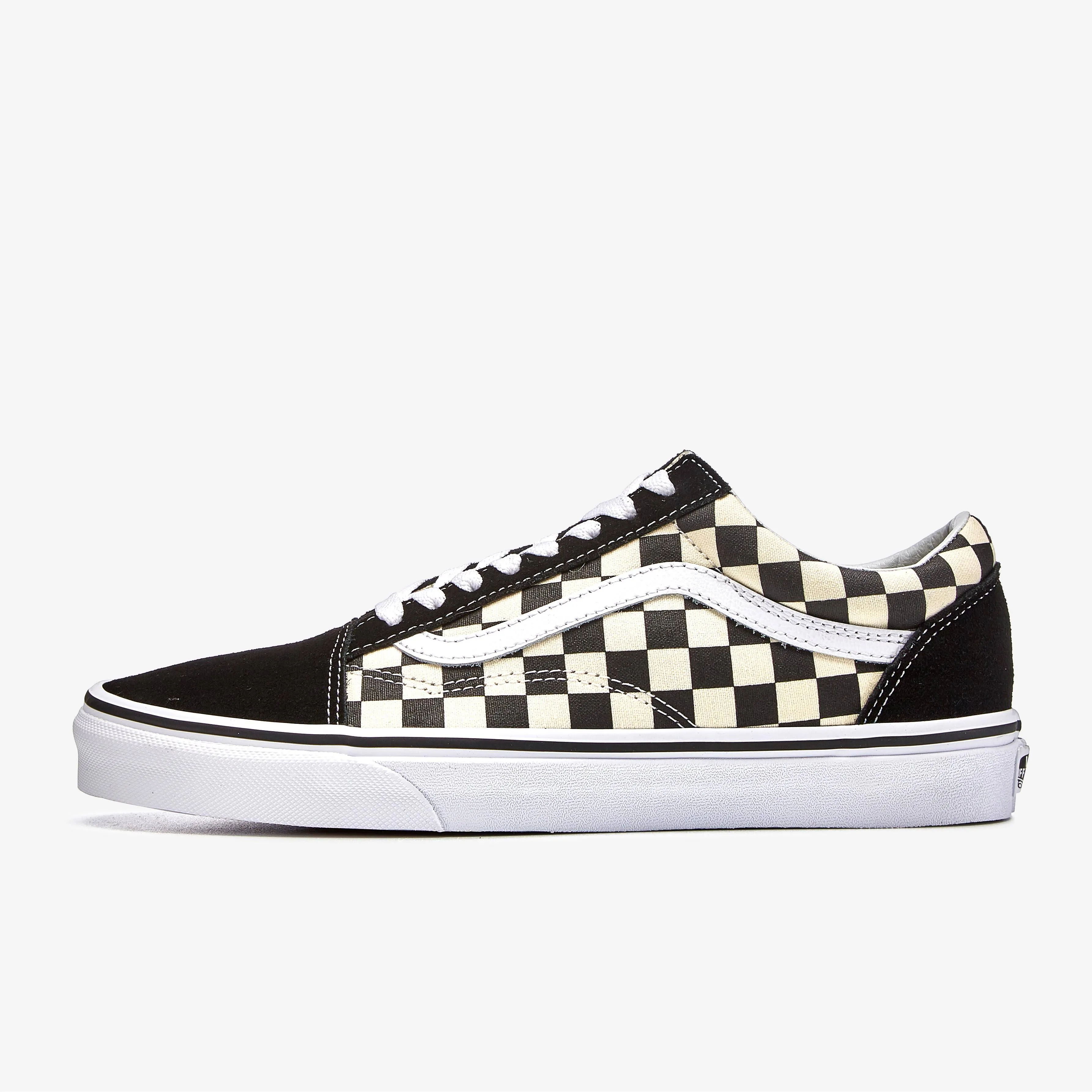 Vans Unisex Primary Check Old Skool Shoes - Black / White