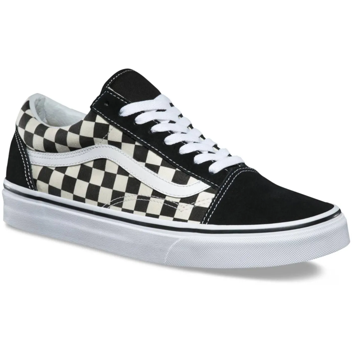 Vans Unisex Primary Check Old Skool Shoes - Black / White