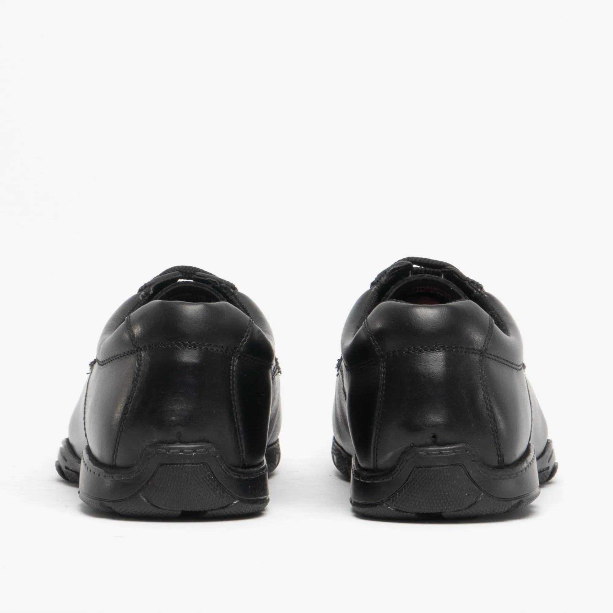 VINCENTE Boys Leather Square Toe Shoes Black