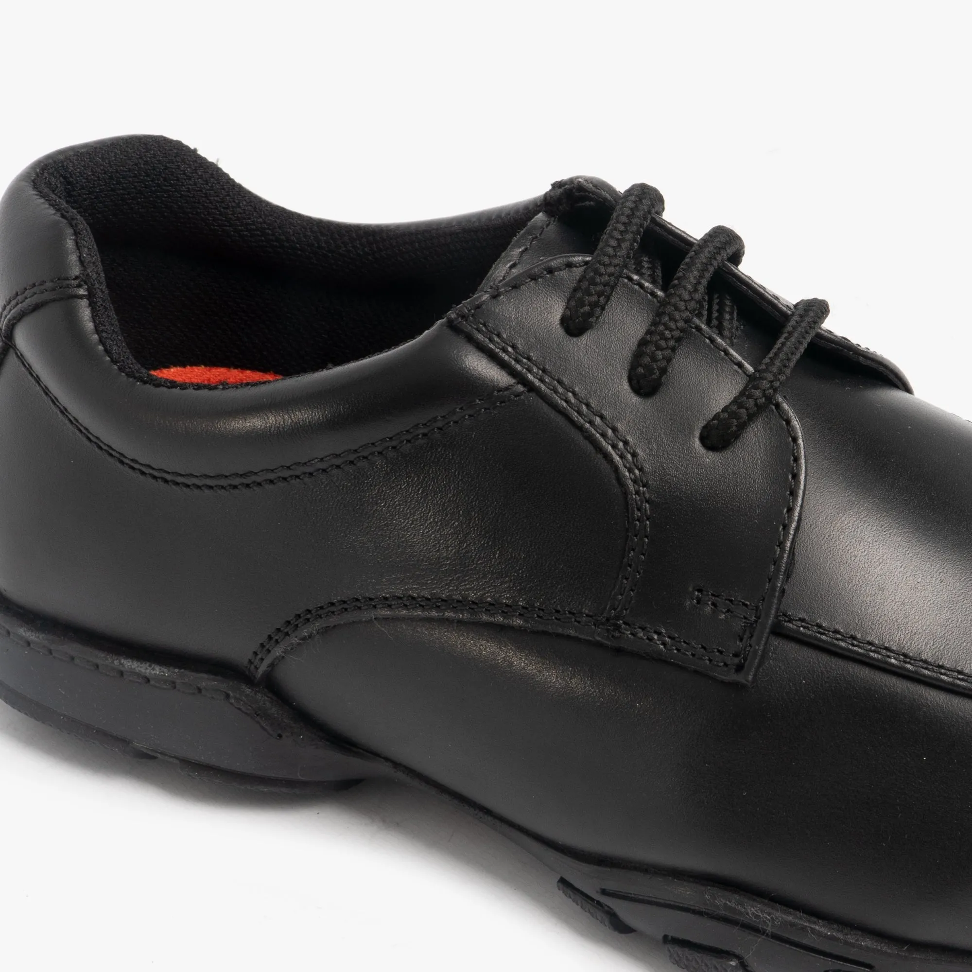 VINCENTE Boys Leather Square Toe Shoes Black