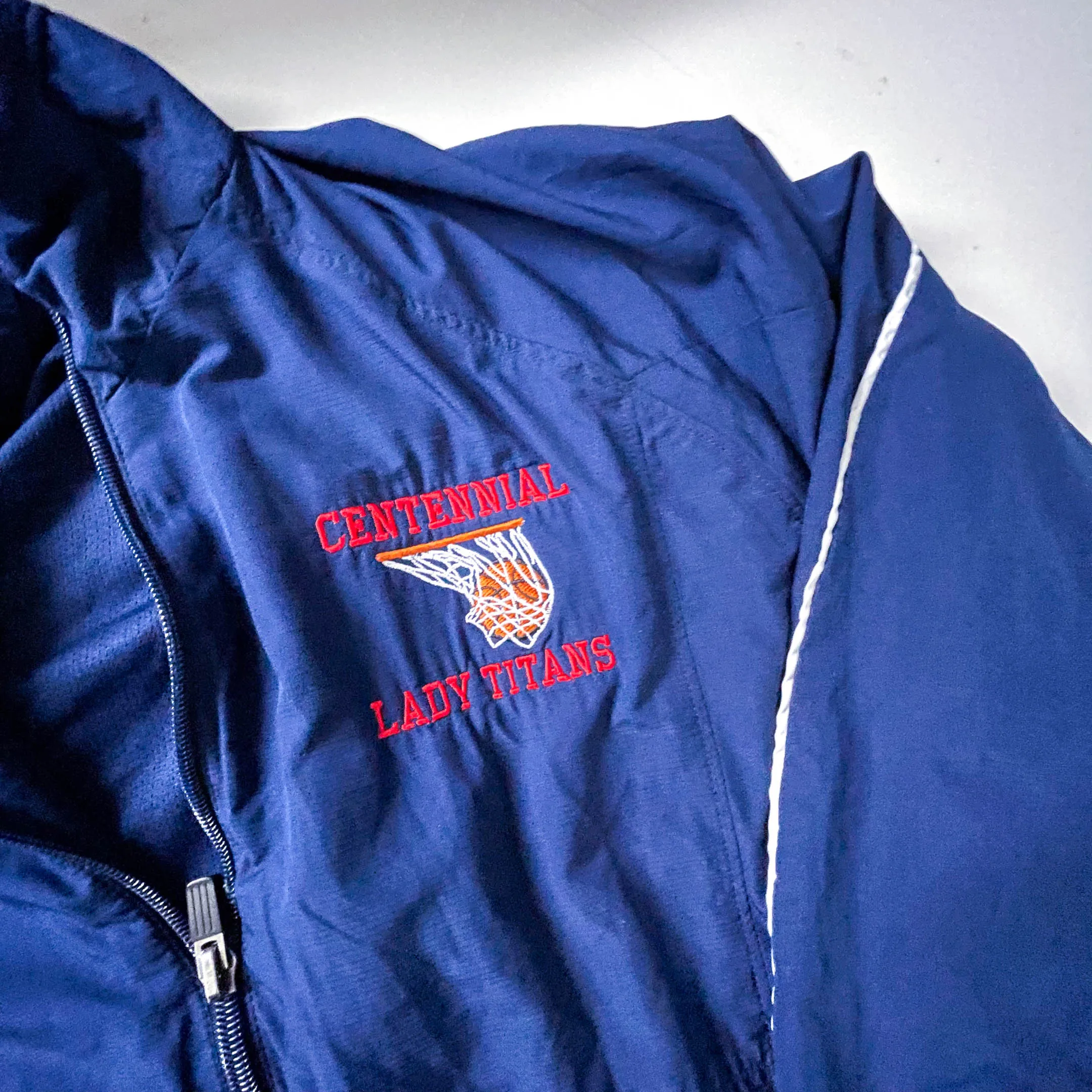 Vintage Blue Adidas Climalite Centennial lady titans full zip track top in M|L29 W23