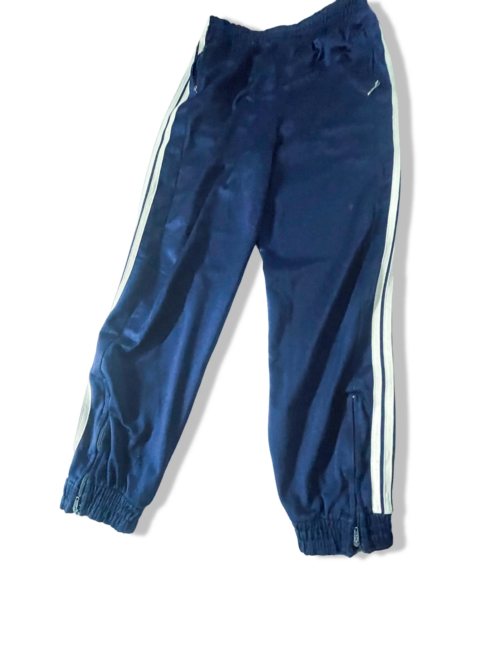 Vintage Men's Adidas Original classic fit blue 3-stripe jogger pant in XS|L22W22|SKU 3897