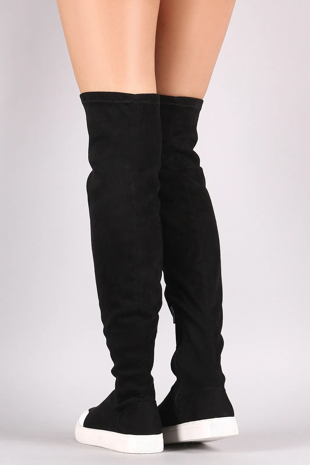 Wild Diva Lounge Suede Over-The-Knee Sneaker Boots