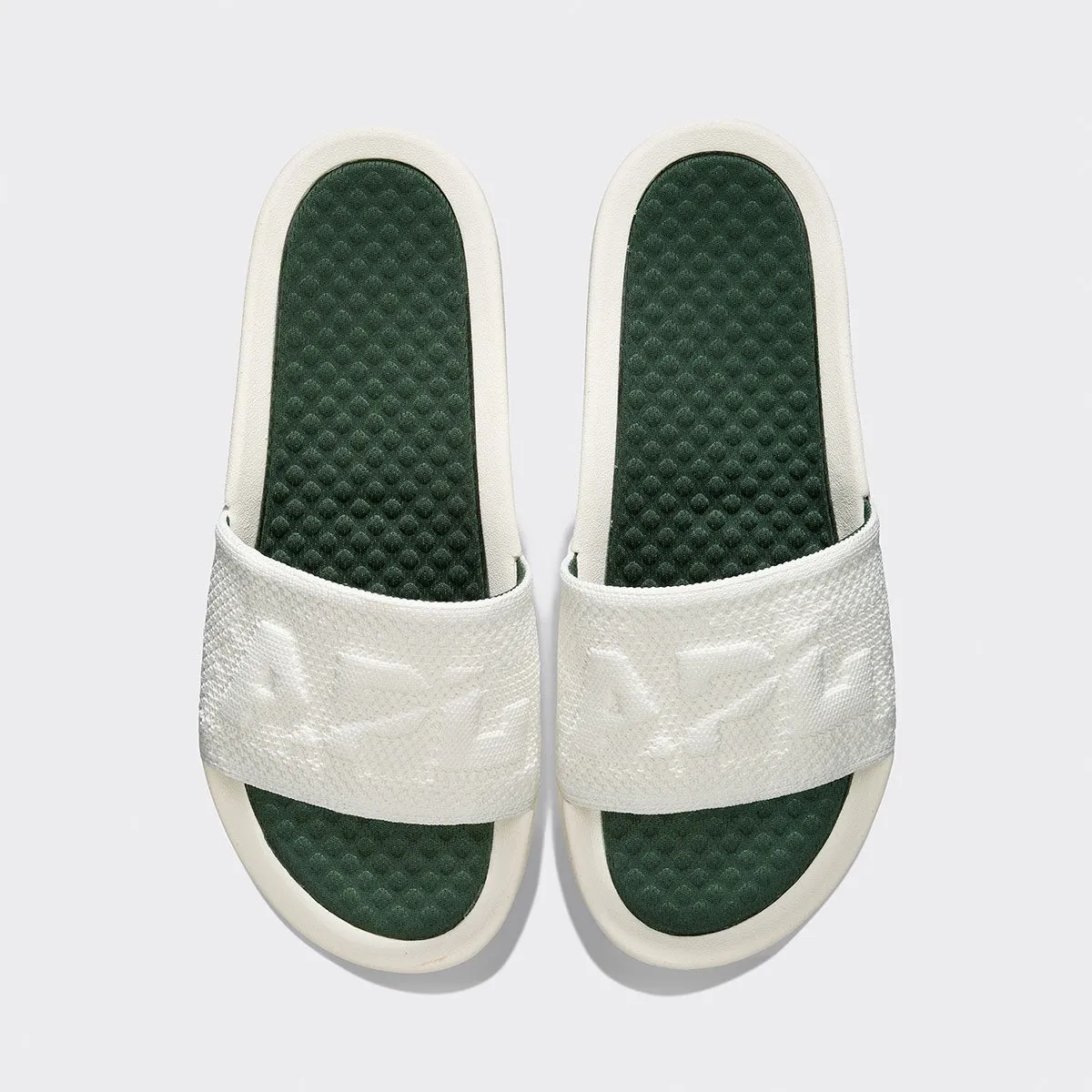 Women's Big Logo TechLoom Slide Ivory / Great Green