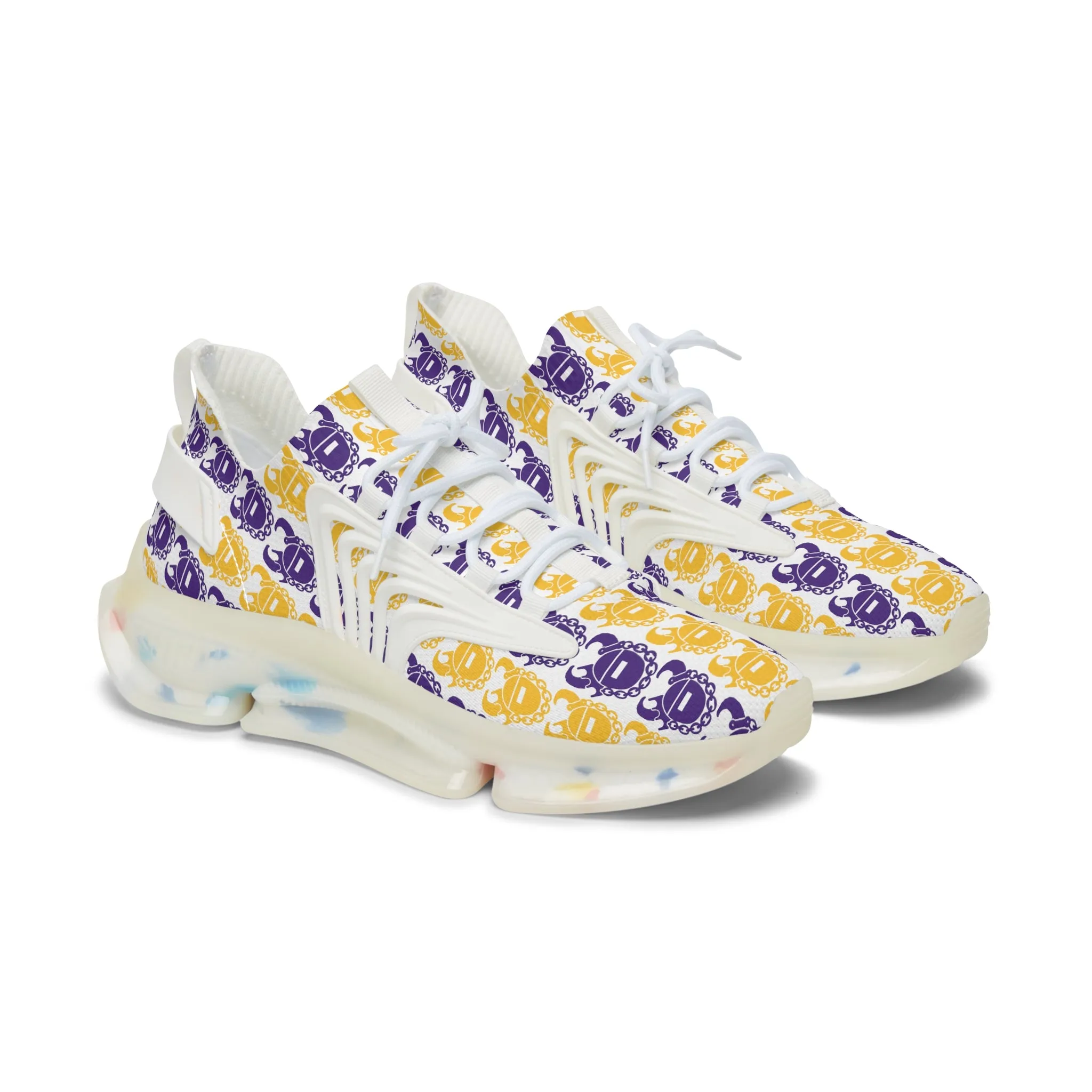 Women's Mesh Sneakers - Purple & Gold Helmets