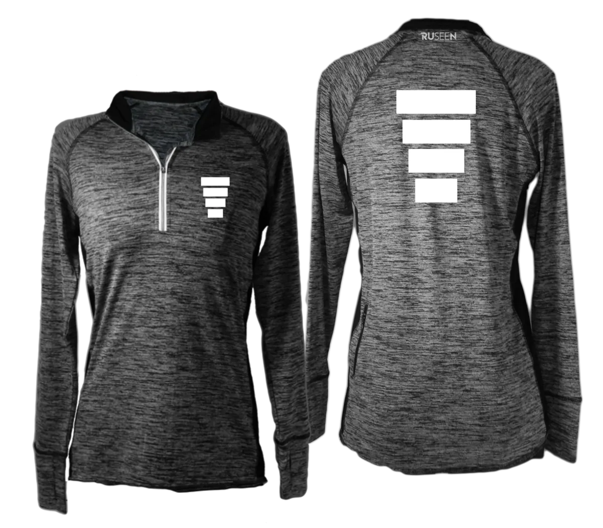 Women's Reflective Long Sleeve Quarter Zip Shirt - Block