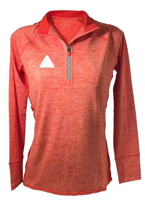 Women's Reflective Long Sleeve Quarter Zip Shirt - Triangles