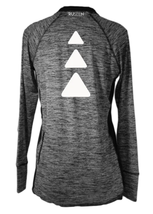 Women's Reflective Long Sleeve Quarter Zip Shirt - Triangles