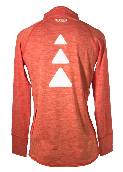 Women's Reflective Long Sleeve Quarter Zip Shirt - Triangles