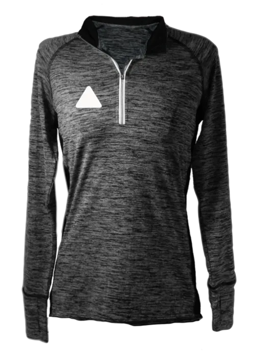 Women's Reflective Long Sleeve Quarter Zip Shirt - Triangles