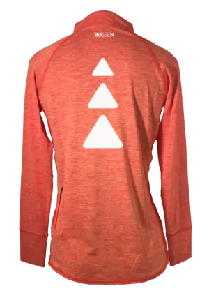 Women's Reflective Long Sleeve Quarter Zip Shirt - Triangles