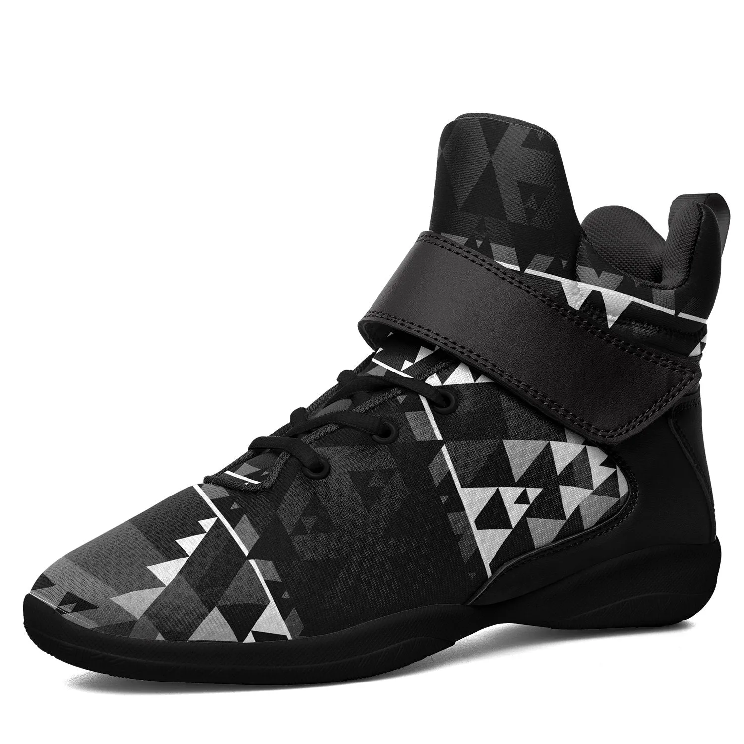 Writing on Stone Black and White Kid's Ipottaa Basketball / Sport High Top Shoes