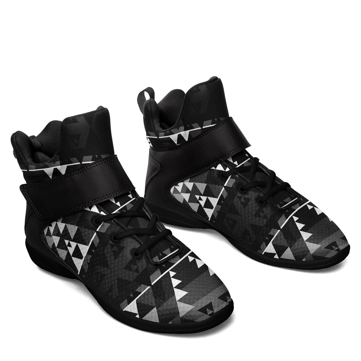 Writing on Stone Black and White Kid's Ipottaa Basketball / Sport High Top Shoes