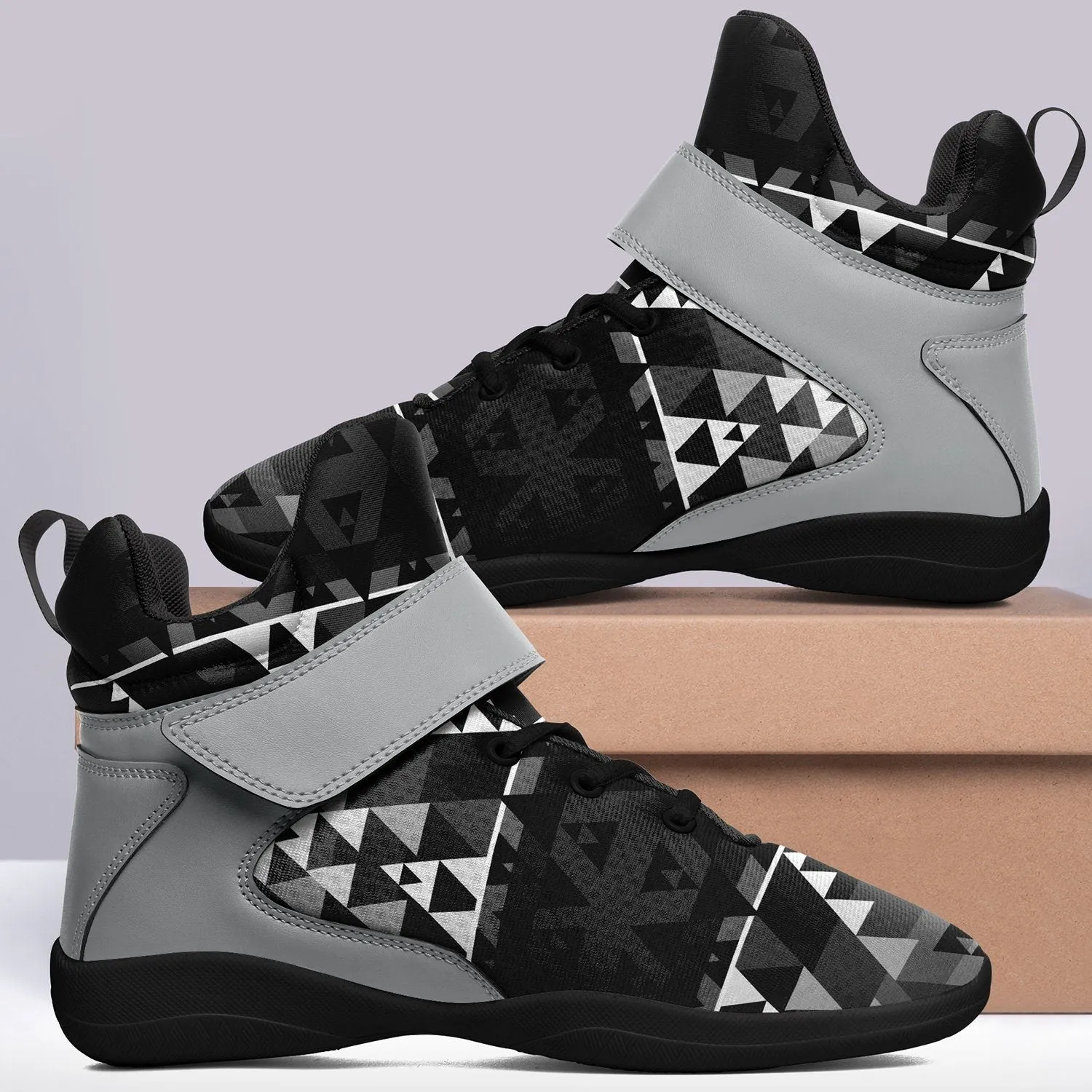 Writing on Stone Black and White Kid's Ipottaa Basketball / Sport High Top Shoes