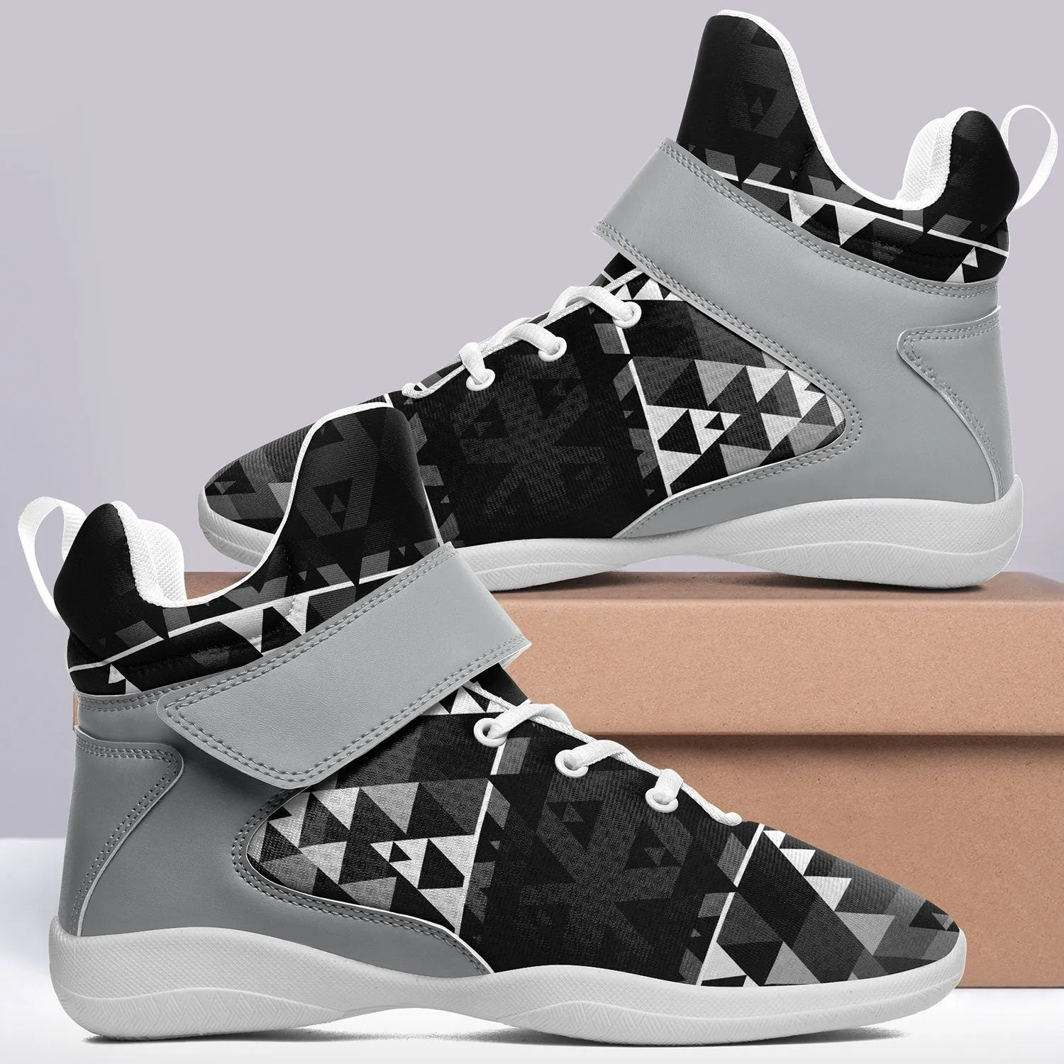 Writing on Stone Black and White Kid's Ipottaa Basketball / Sport High Top Shoes